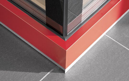 Detailansicht Aluschale UNILUX Ganzglasecke OpenView
