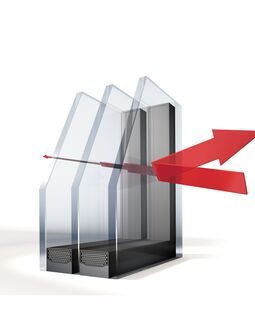 3D-Visualisierung Wärmedämmung UNILUX-Dreifachverglasung