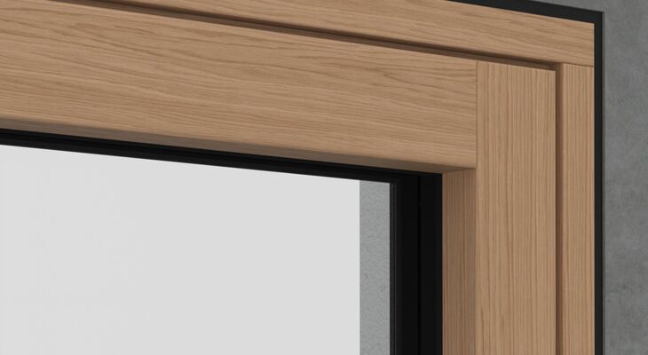 Detailaufnahme Einbausituation innen UNILUX PureLine Integralfenster