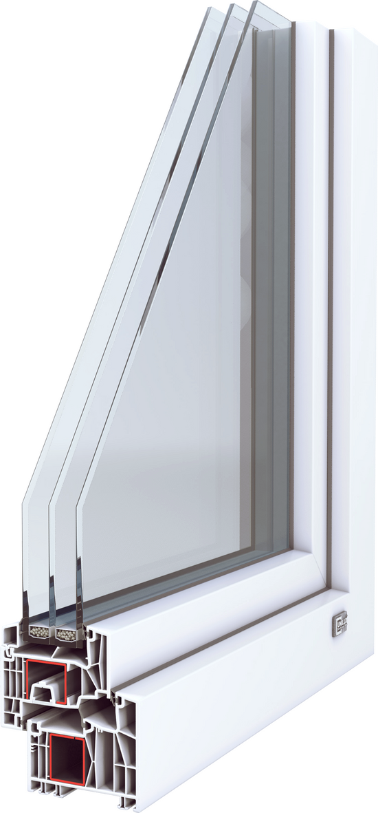 3D-Querschnitt Kunststofffensterprofil IsoStar
