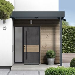 Aluminium Haustür mit Holzelement