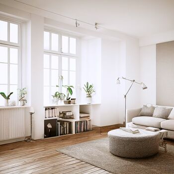 Modern eingerichtete sonnige Altbauwohnung mit Holz Meisterfenster Denkmal mit Sprossen