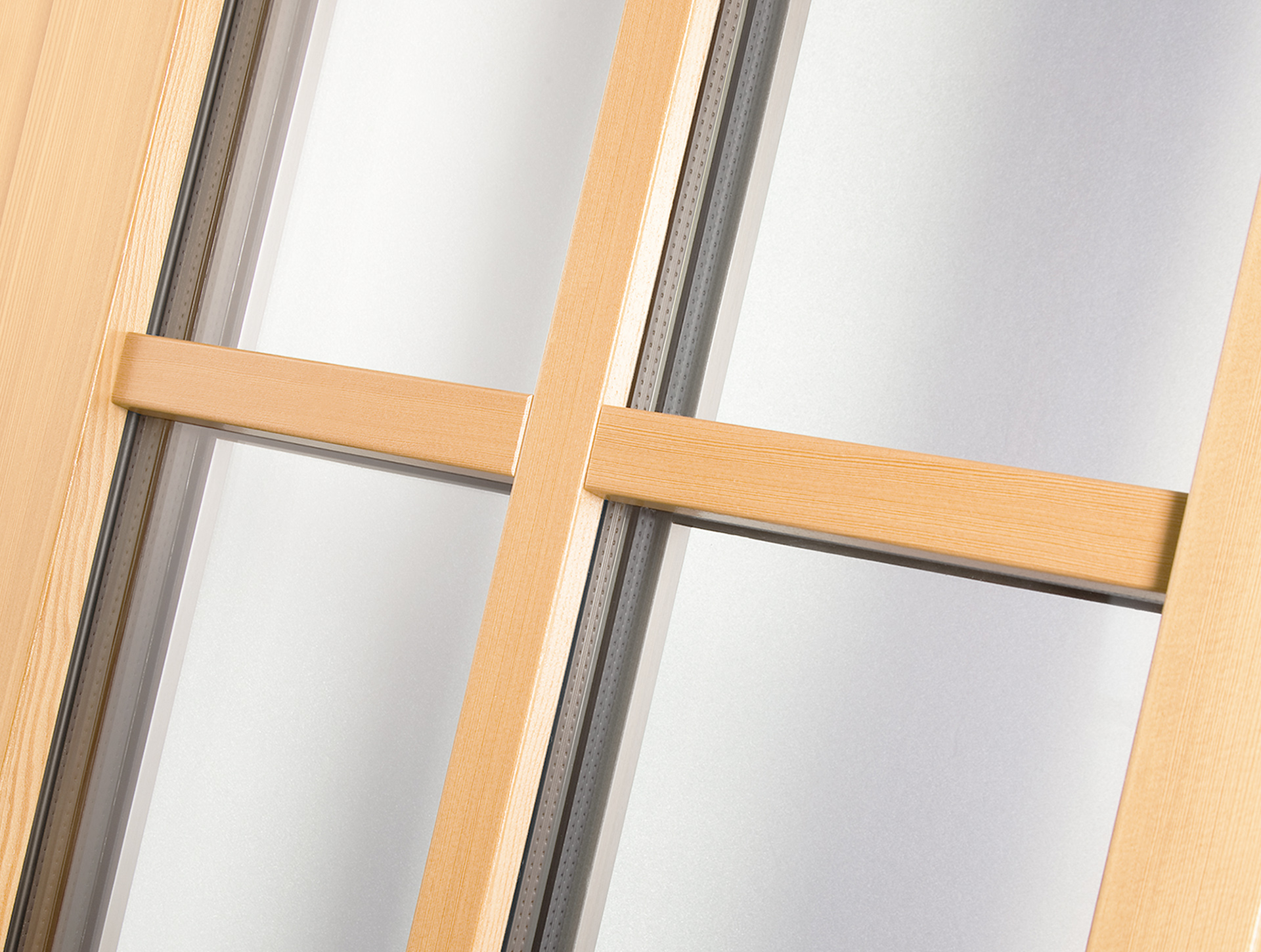 Innenansicht eines Holzsprossenfensters